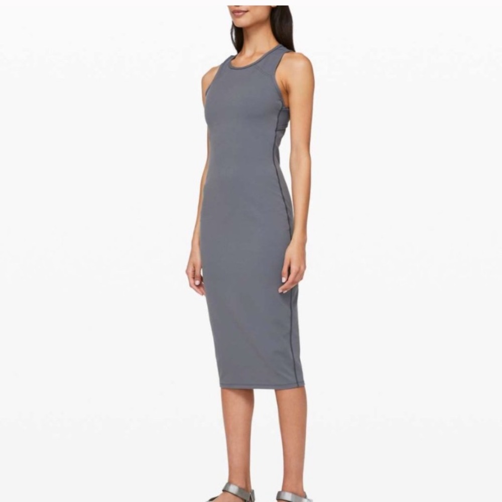 lululemon athletica Gray Sleeveless Midi Dress